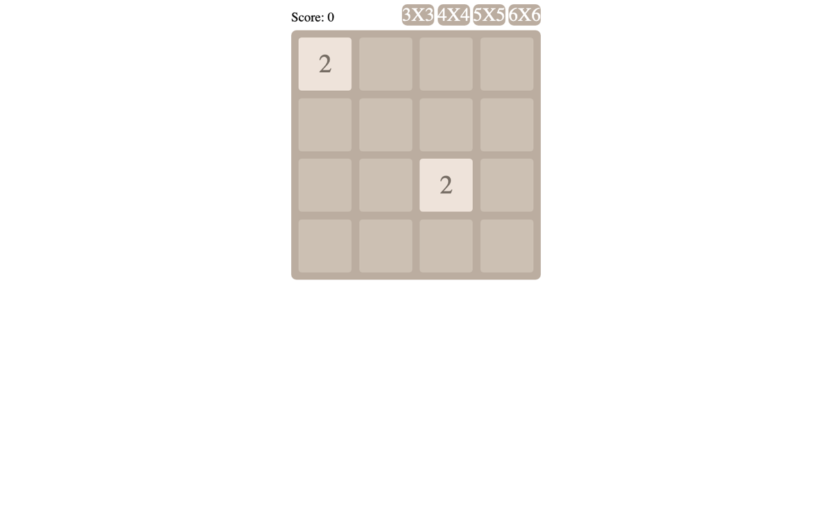 2048 小游戏首页